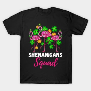 Shenanigan Squad Irish Flamingo St Patrick's Day T-Shirt